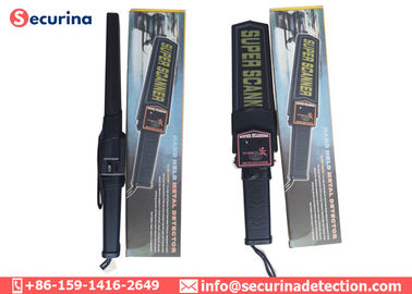 Adjustable Sensitivity Knob Handheld Wand Metal Detector Black With Rubber Grip